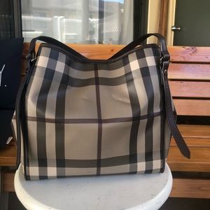 BURBERRY Canterbury Small Smoked Check Tote Bag Grey